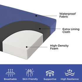 Hidden zipper and piped edges provide full coverage with a clean look.