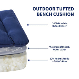 IPYNBAP navy tufted corner detail highlights plush piping for long-lasting style