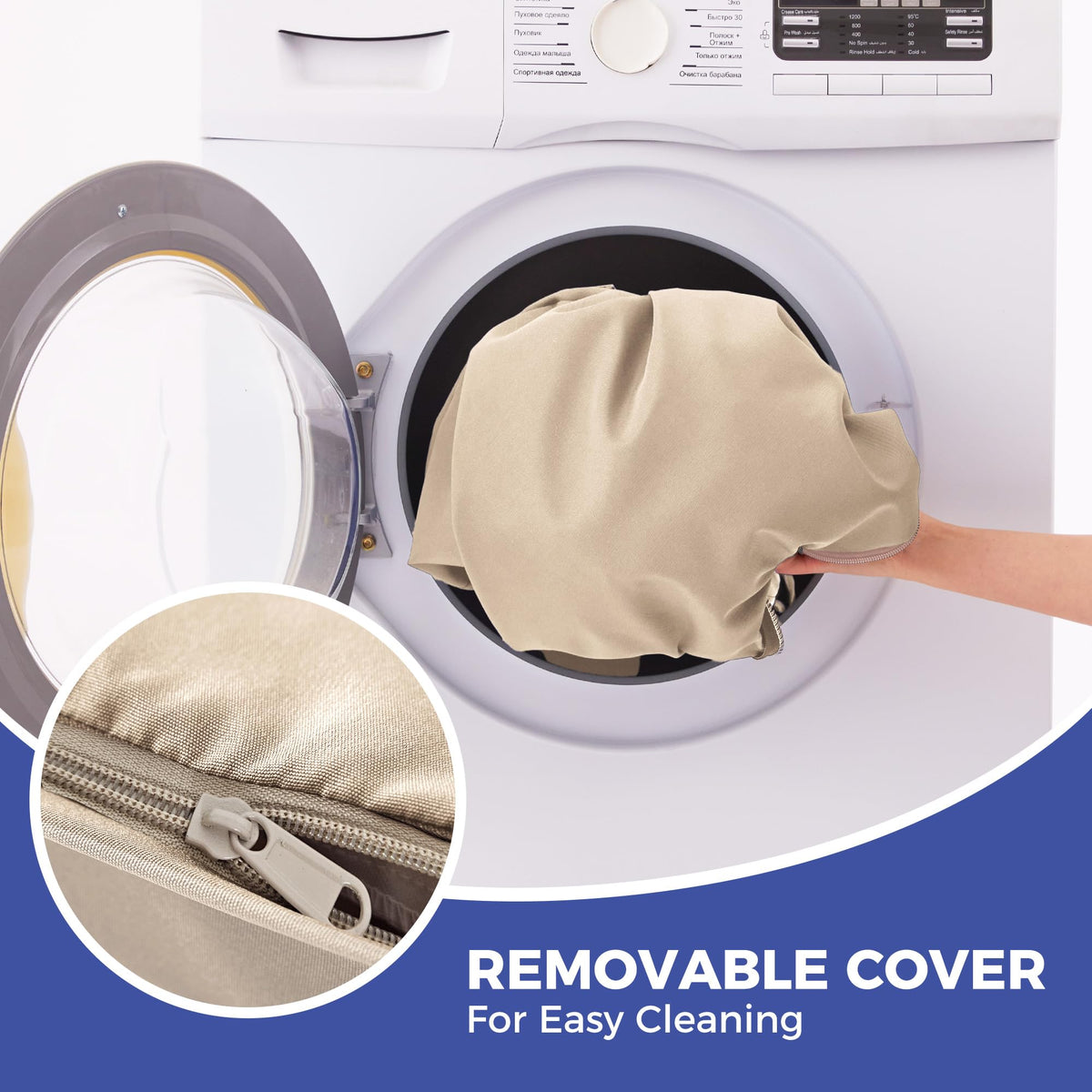 IPYNBAP bench cushion carry handle enables easy relocation.