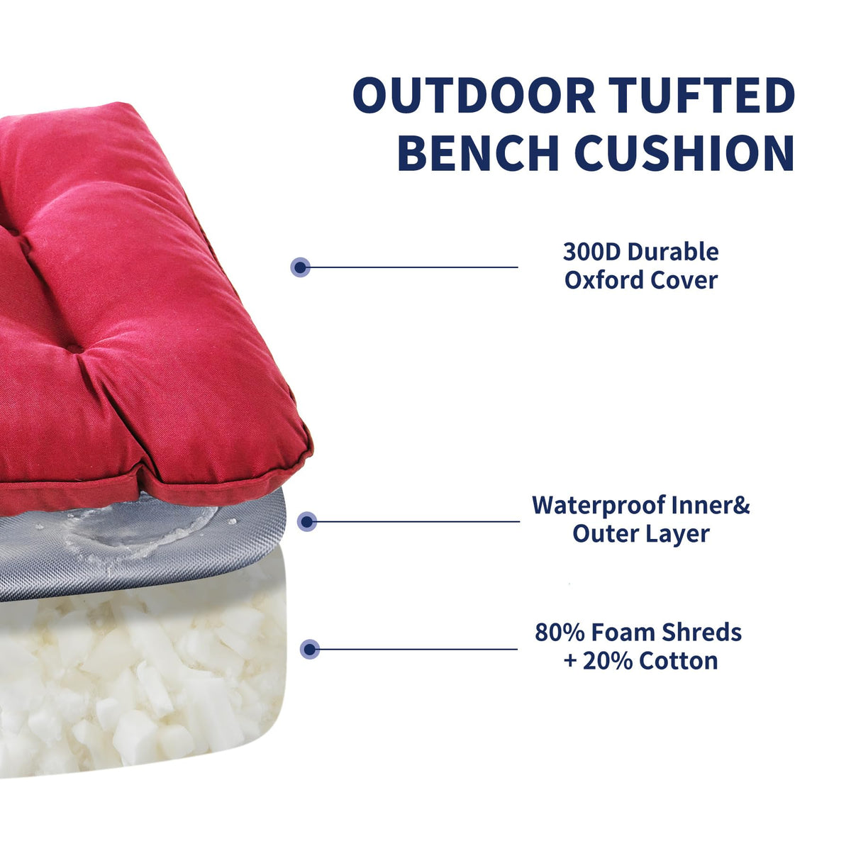 IPYNBAP fade-resistant color maintains vibrant burgundy outdoors