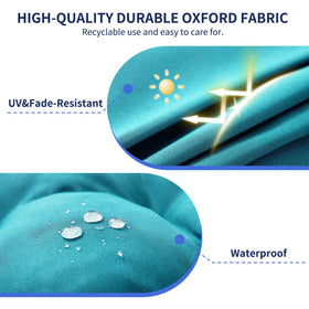 IPYNBAP teal fabric close-up showing waterproof layer and high-density weave for durability.