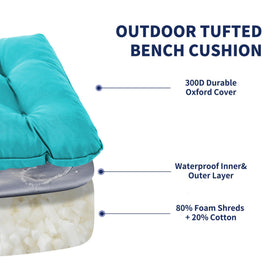 IPYNBAP teal cushion tufted-detail for outdoor comfort and style.