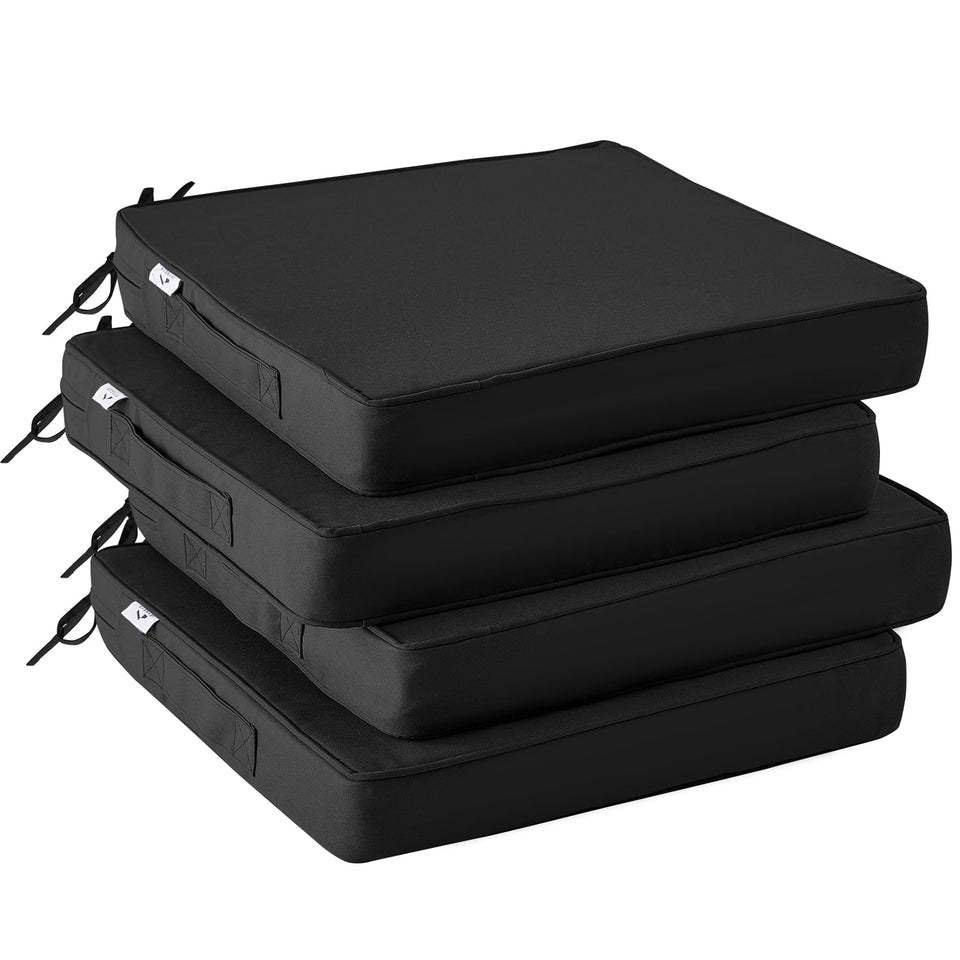 IPYNBAP outdoor chair cushions with handles in black for secure, easy setup on patios