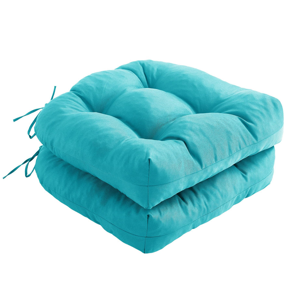 IPYNBAP teal outdoor chair cushions with tufted design for added comfort.