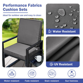 IPYNBAP cushions feature attached ties to secure on outdoor furniture.