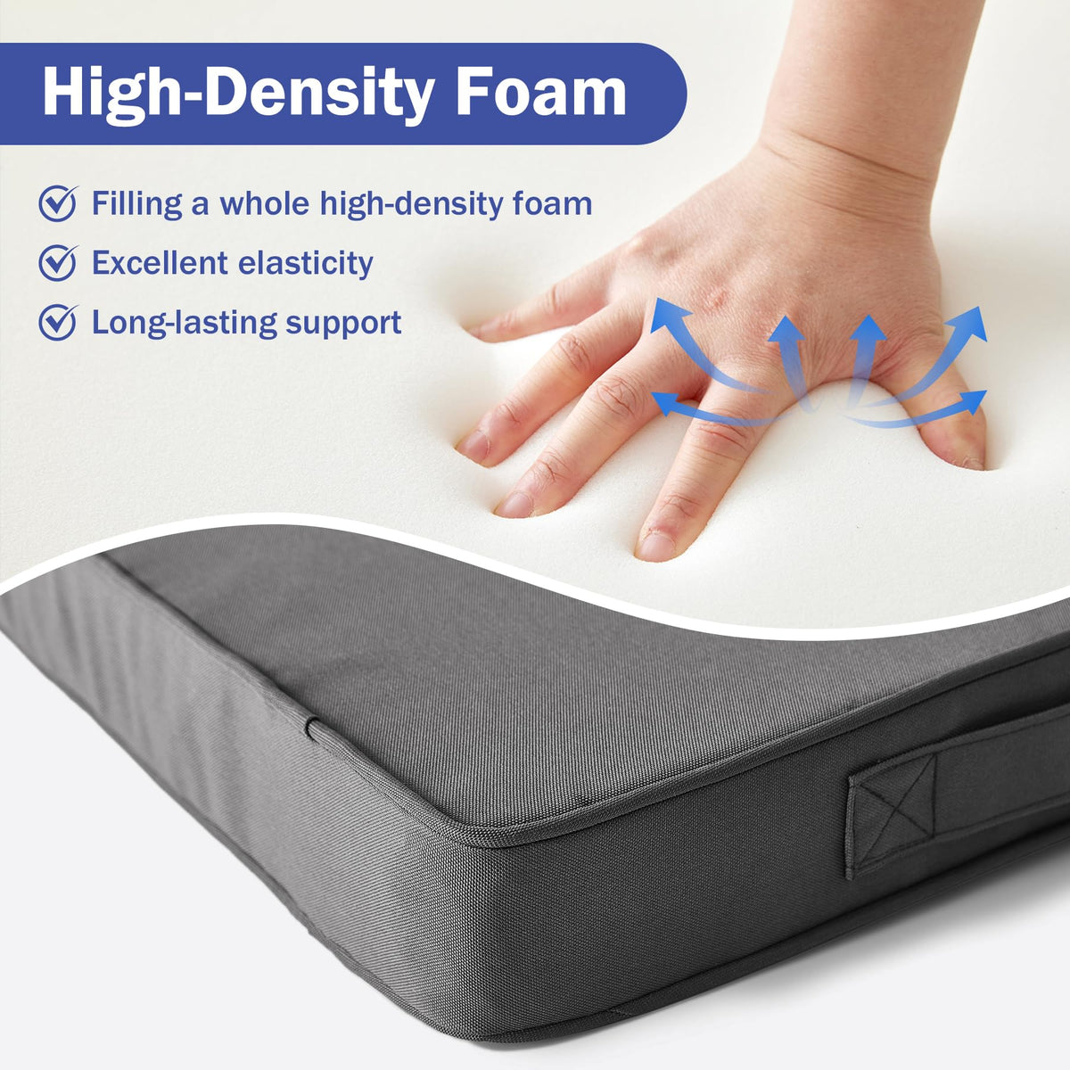 IPYNBAP cushions include a carry handle and robust piped edges for durability.