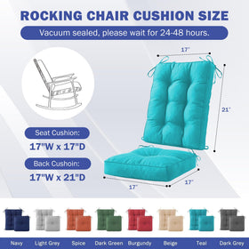 IPYNBAP teal back cushion for rocking chair supports posture 21x17