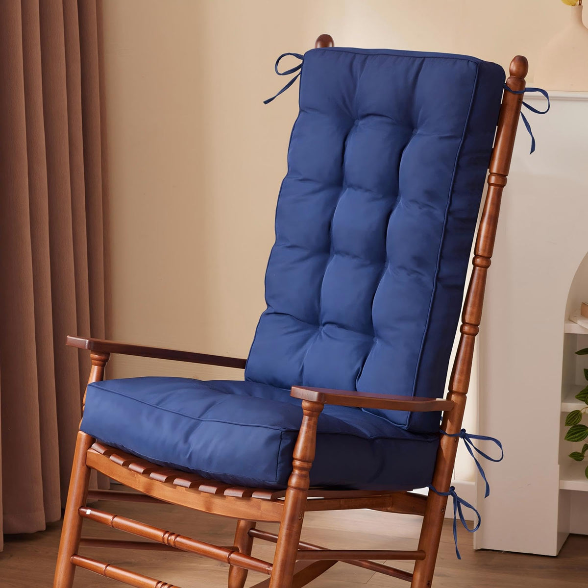IPYNBAP rocking chair seat cushion 18x18 in navy, waterproof for outdoors