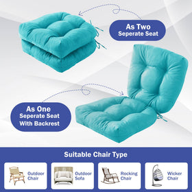 IPYNBAP teal outdoor chair cushions suitable for dining and wicker chairs.