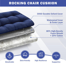 IPYNBAP tufted seat pad with navy piping for durability