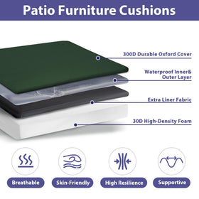 IPYNBAP waterproof and fade-resistant fabric cushions withstand sun and rain