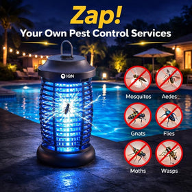 IQN Bug Zapper with illuminated 15W UV light attracts flying insects