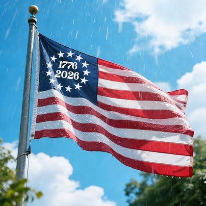 irbrisu American flag 3x5 front view displayed outdoors with vivid colors