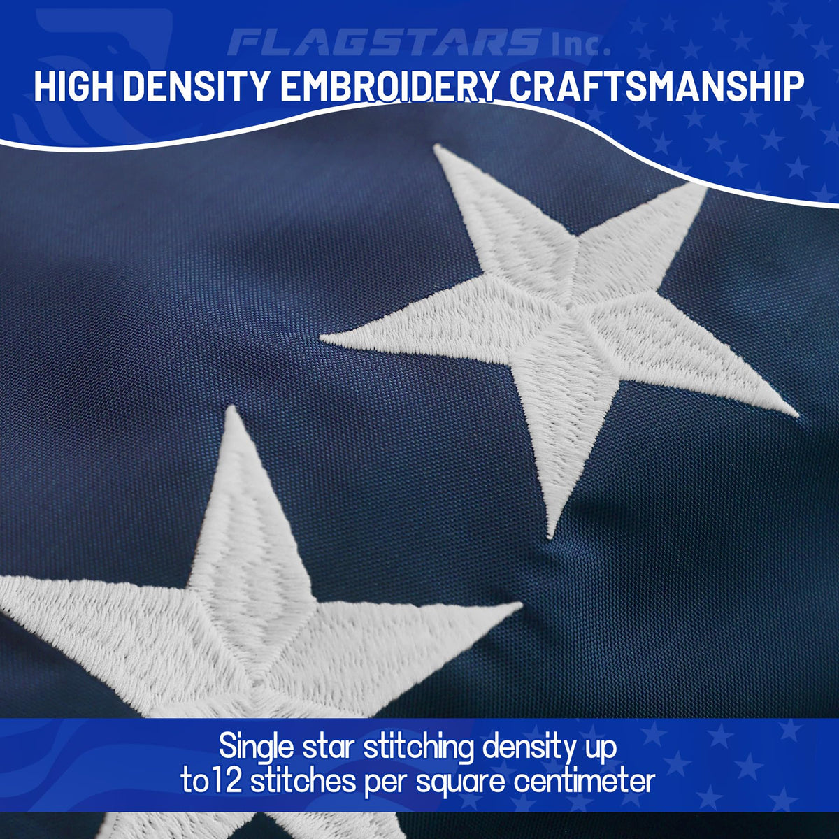 irbrisu embroidered 13-star Betsy Ross detail enhances patriotic décor.