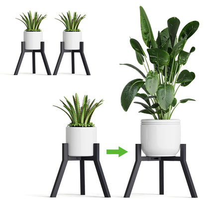 IRCPEN adjustable plant stand set of two, assembled in a neat indoor corner.
