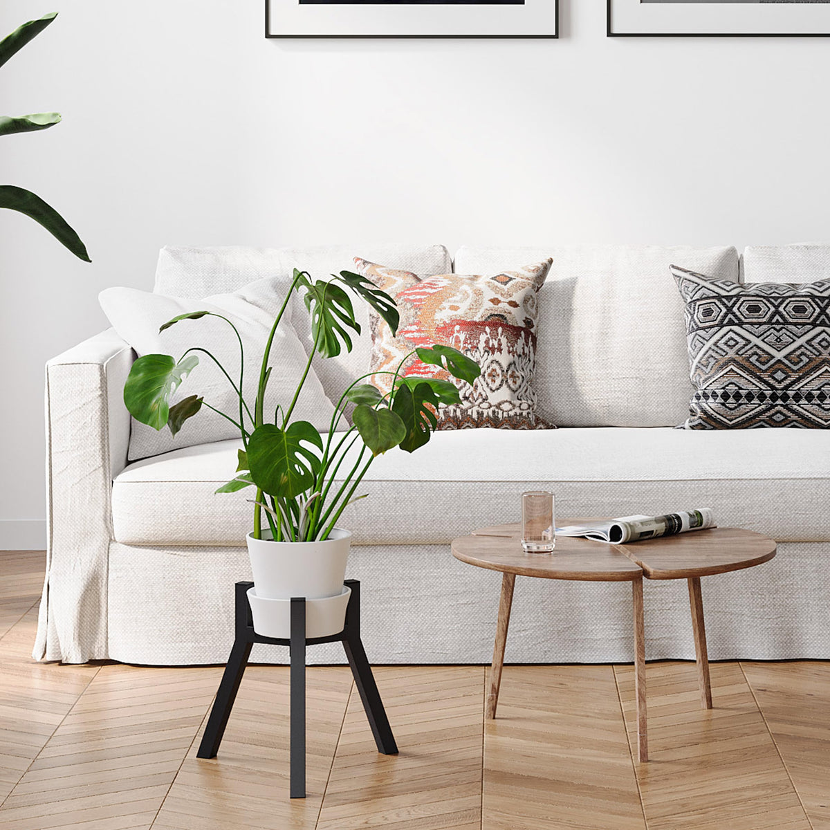IRCPEN indoor outdoor plant rack blends with living spaces.