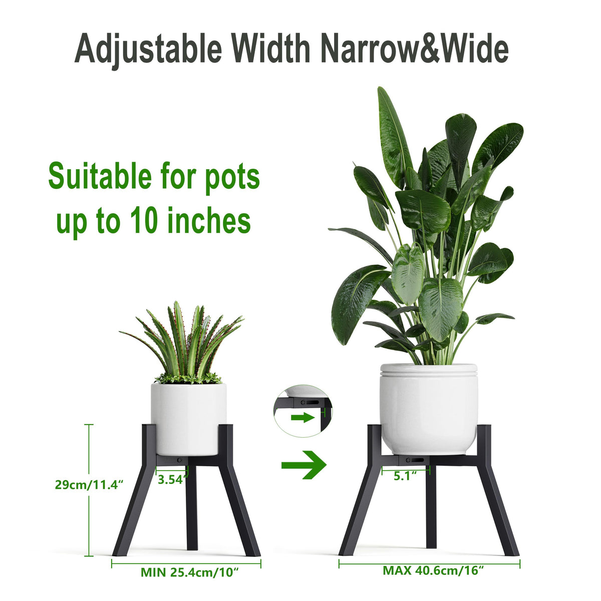IRCPEN sleek black plant stand for modern decor and stable display.