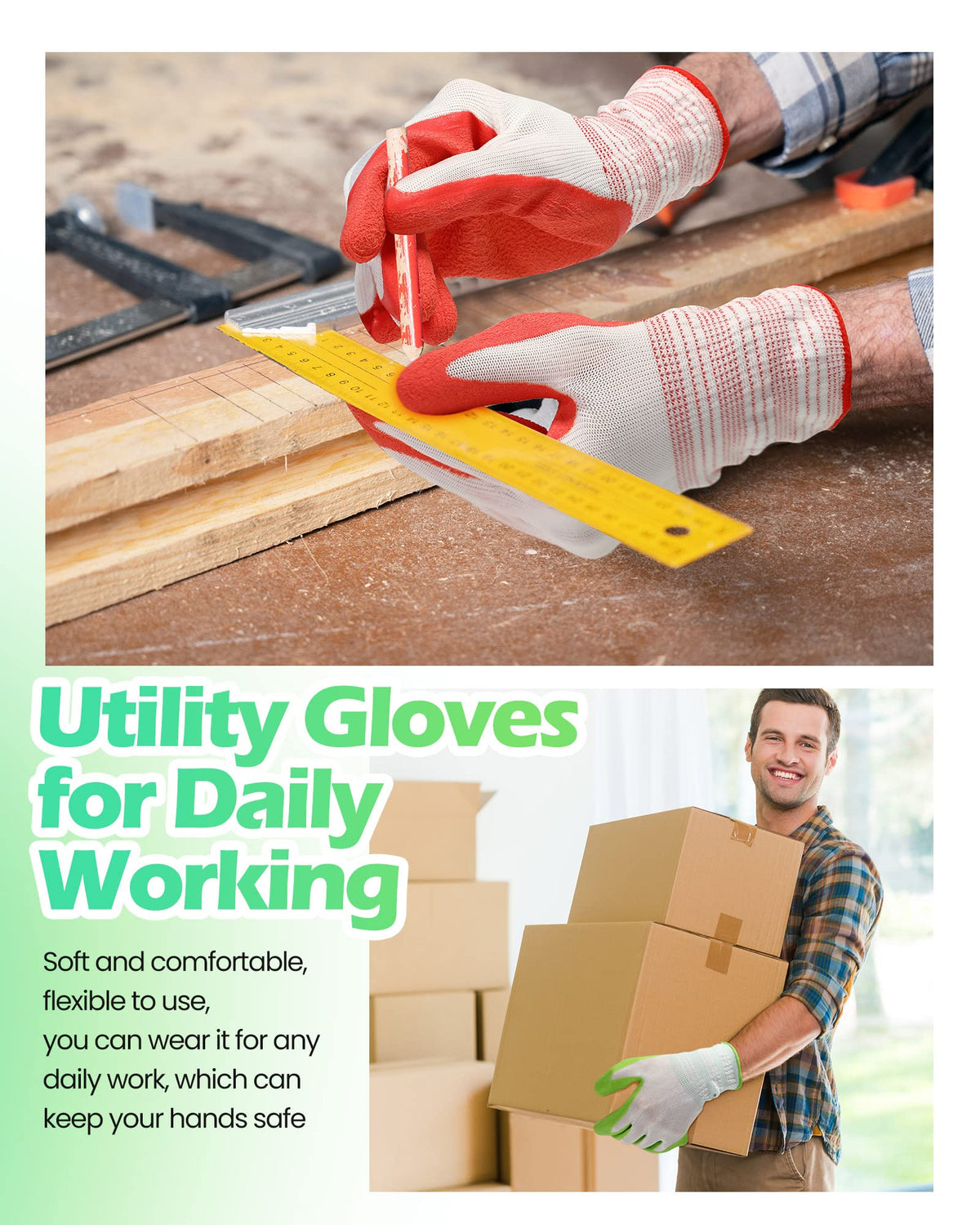 Irenare long-cuff design shields wrists during heavy-duty gardening.