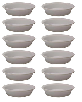 IRIGROVA 12-pack white saucers, top-view, sturdy PP plastic for small pots.