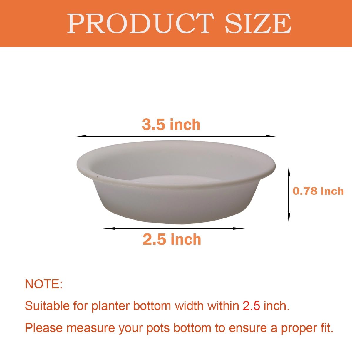 IRIGROVA white PP plant saucer closeup shows durable, crack-resistant design.