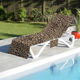 Irisbell beach chair towel cover with side pockets for essentials