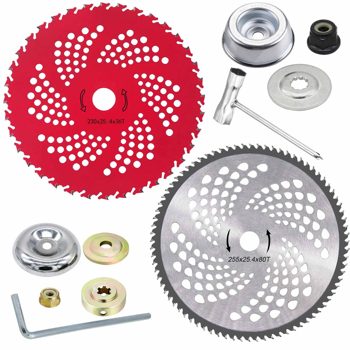 IRmm 9in 36T carbide blade for tough brush with clean cuts.