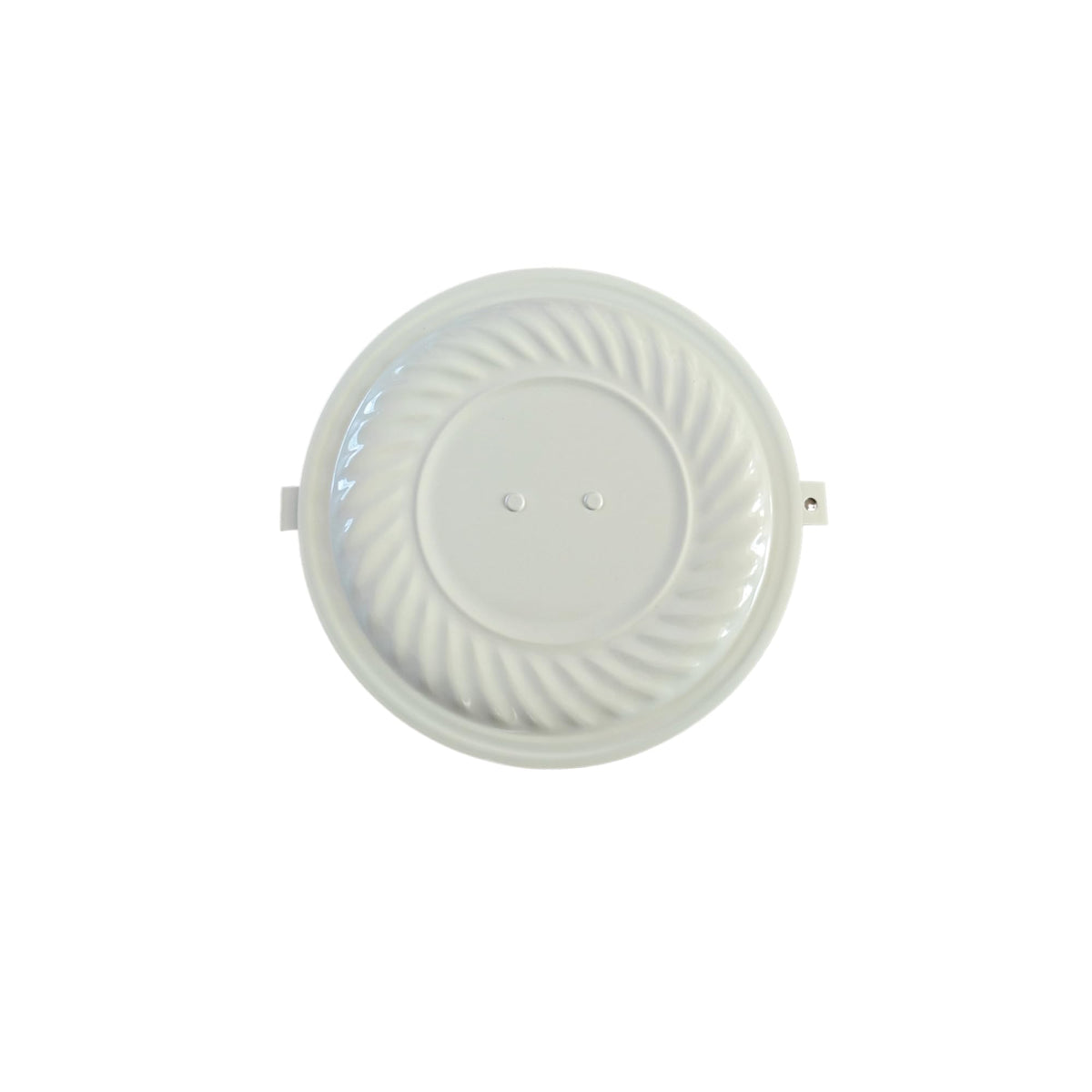 Irnyso almond flue hole cover front view shows stylish almond finish and debris protection.