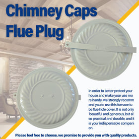 Irnyso almond flue hole cover installed on chimney cap protects the hole.