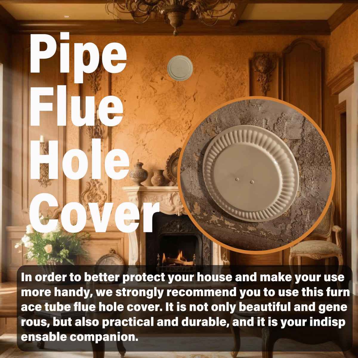 Chimney plug design provides neat appearance while shielding the interior.
