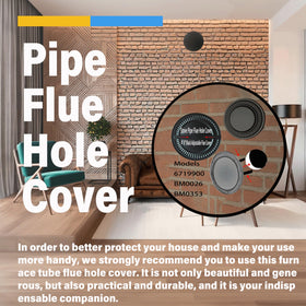 Irnyso embossed steel flue cover in black with long-lasting strength.