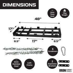 Iron Forge Tools drag harrow showing heavy-gauge steel construction for rugged work
