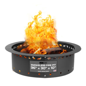 Iron Forge Tools fire pit ring, 36-inch outer, wide smokeless flame space
