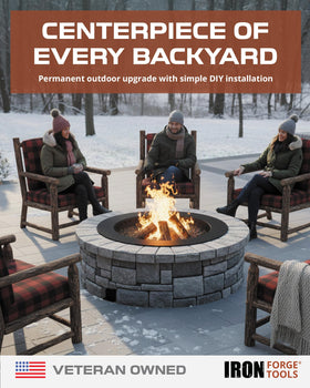 Iron Forge Tools fire pit ring kit, simple four-piece assembly