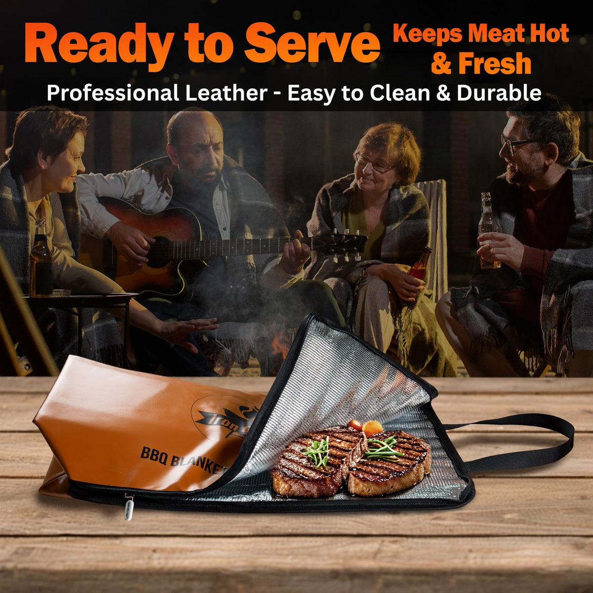 Iron Grillers 24in Leather BBQ Blanket durable leather design for long-lasting performance