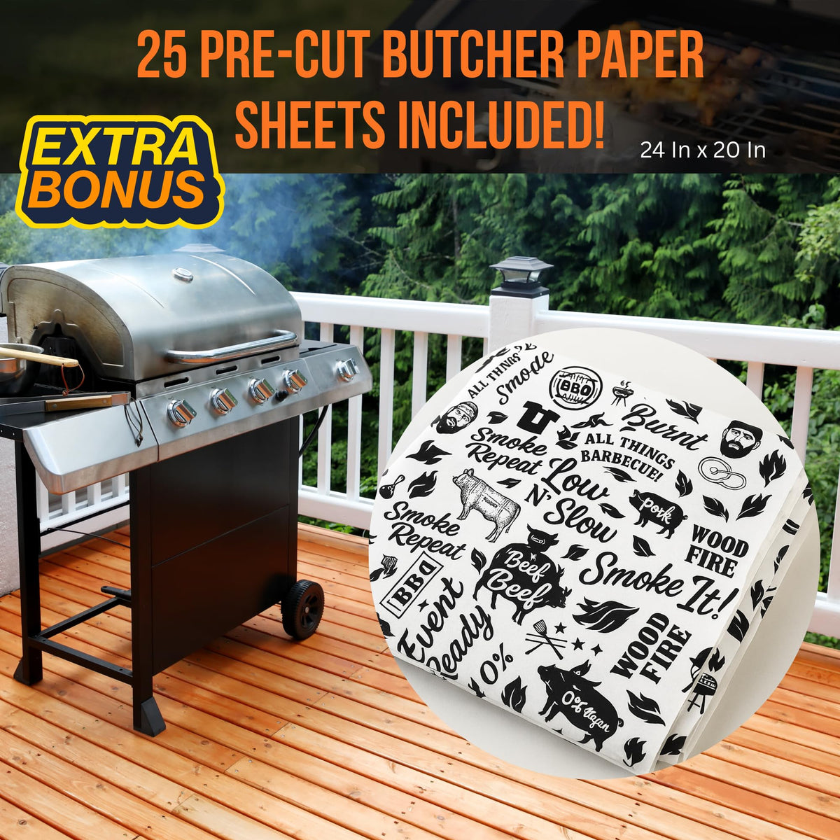Iron Grillers 24in Leather BBQ Blanket easy-clean design ready for wipe-down after use