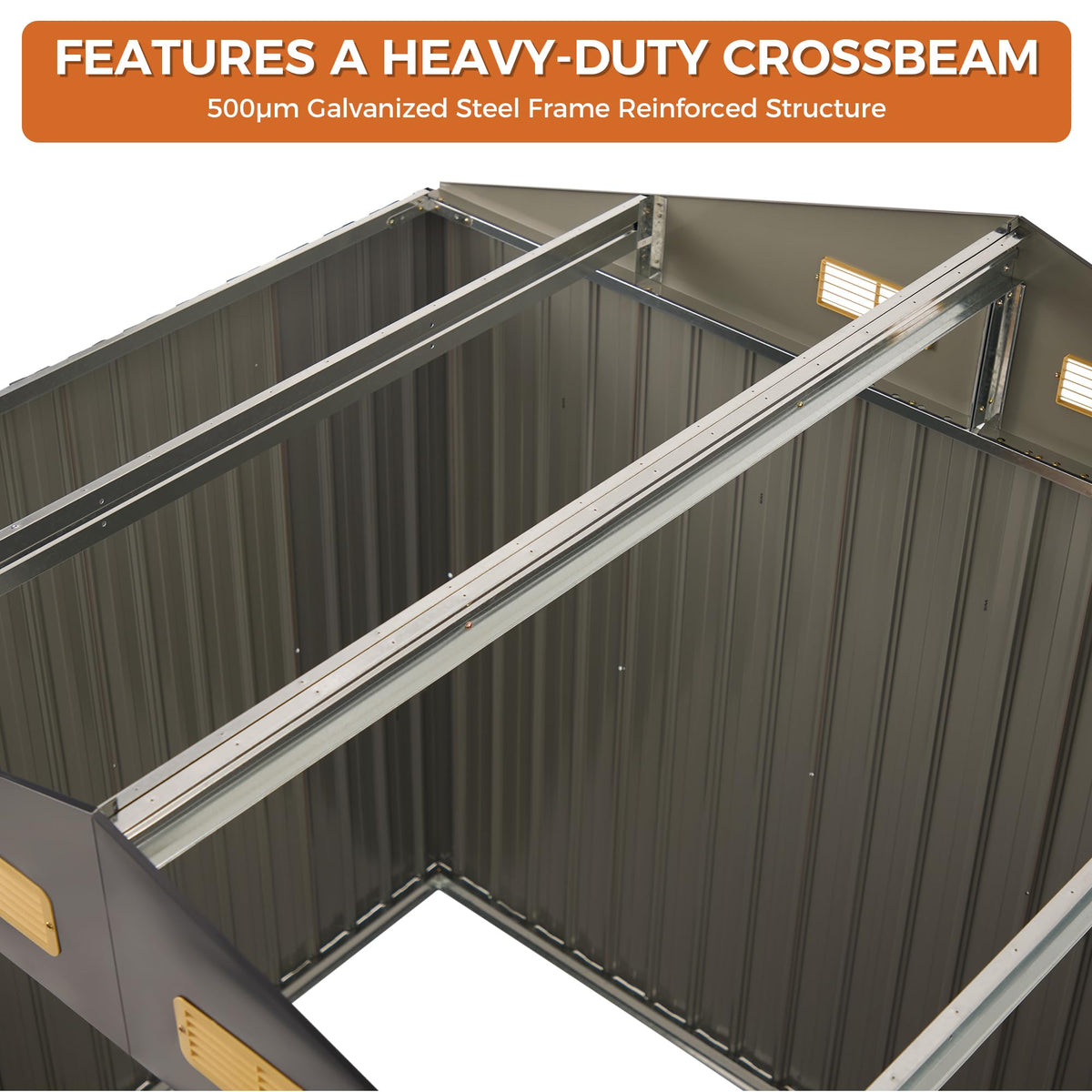 Brown fade-resistant finish on IRONCK shed maintaining curb appeal.