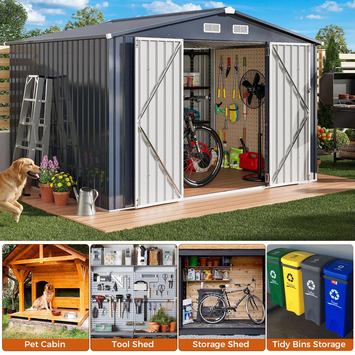 IRONCK galvanized steel construction for yard or garden durability