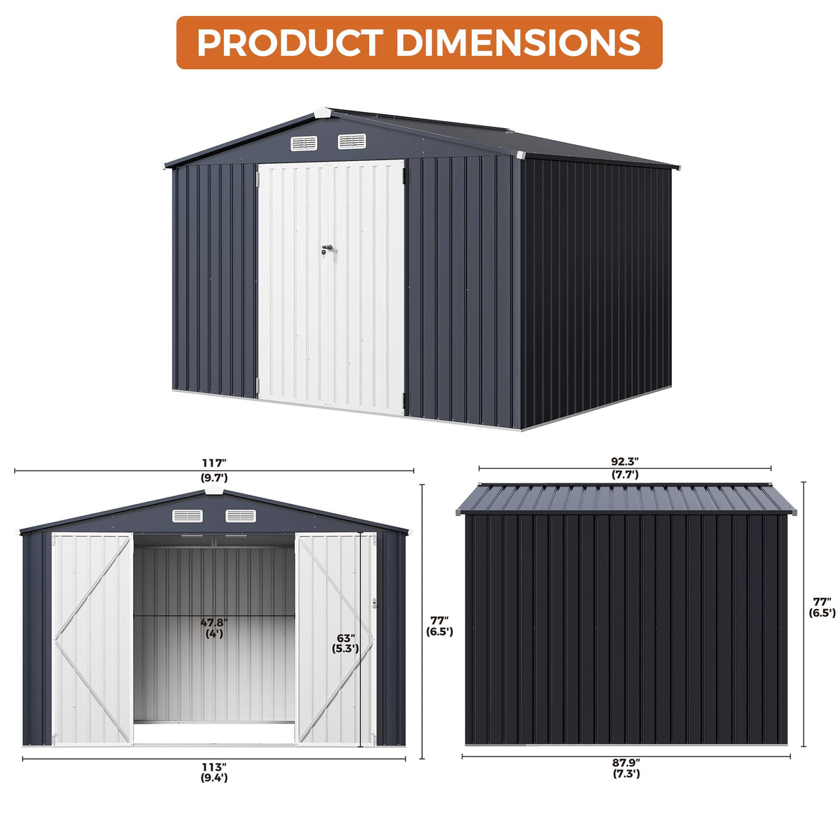 IRONCK storage shed top vent improves airflow and dryness