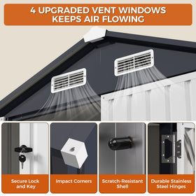 IRONCK reinforced-frame shed supports bulky tools