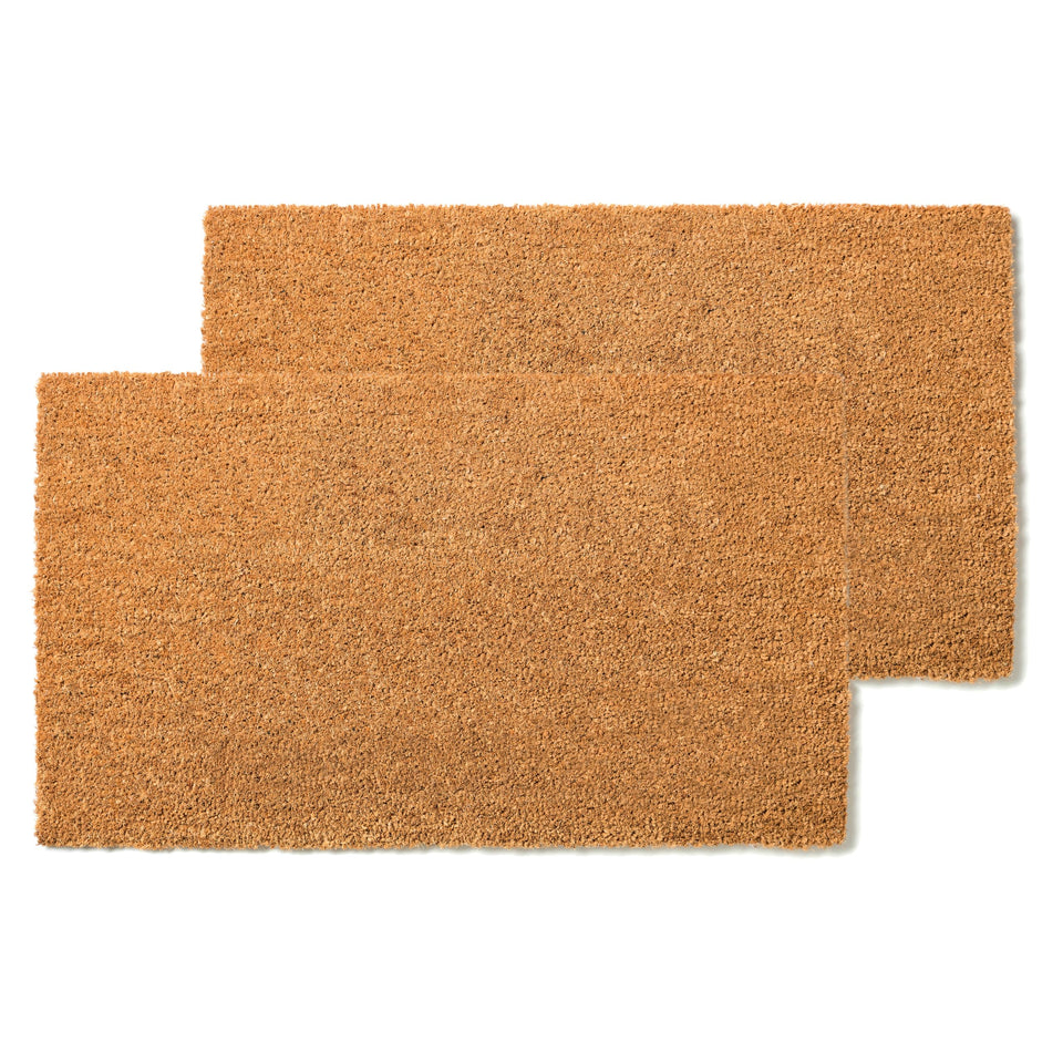IRONGATE Coco Coir Doormat natural two-pack at doorway for dirt trapping and entryway welcome.