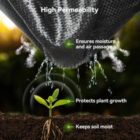 iropro weed barrier fabric air-permeable scene illustrating airflow for healthy soil