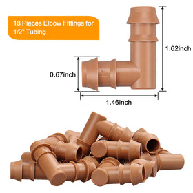 iRunning 1/2-inch tubing elbow close-up highlights durable barbed ends.