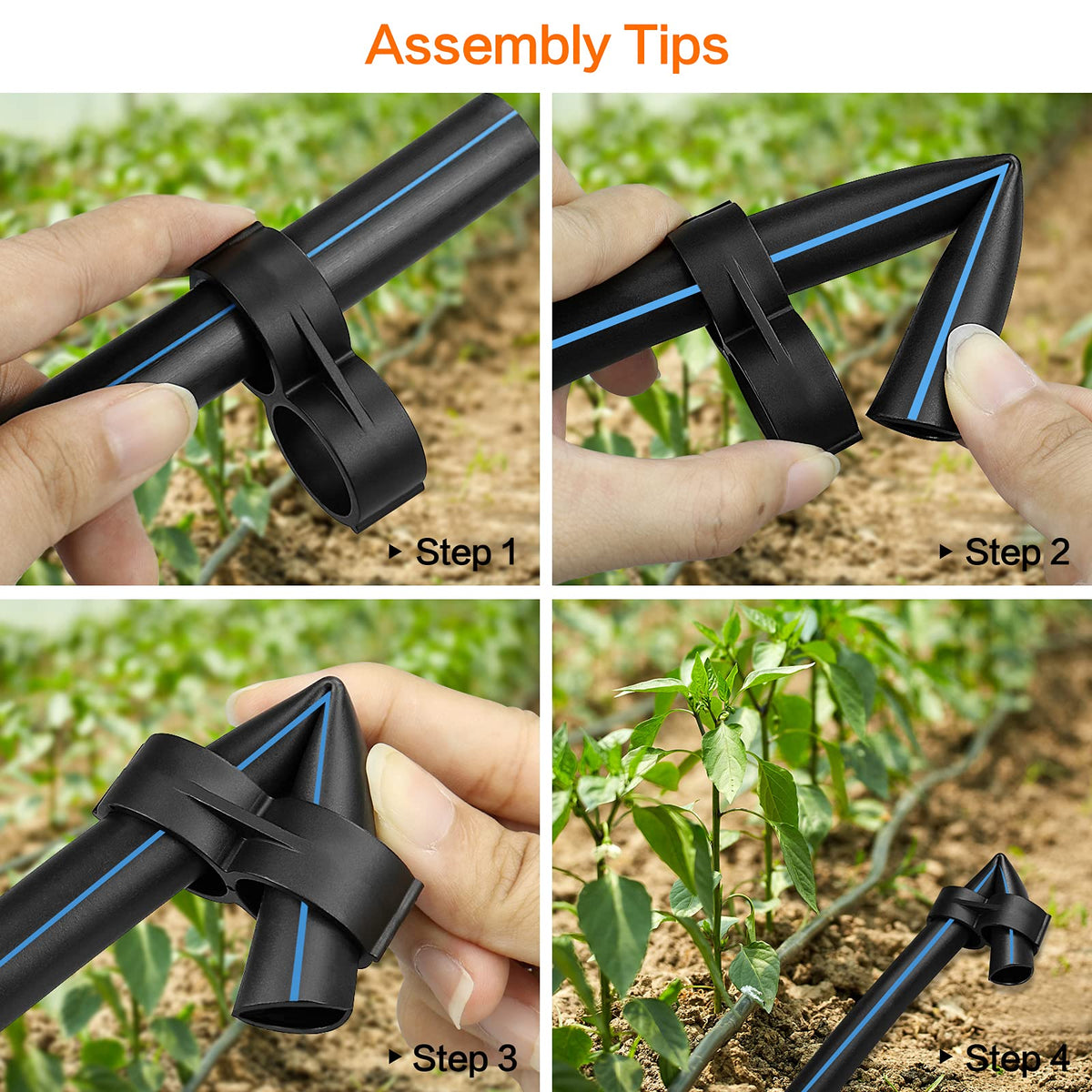 iRunning tubing end cap assembly showing secure grip on 1/2 inch tubing