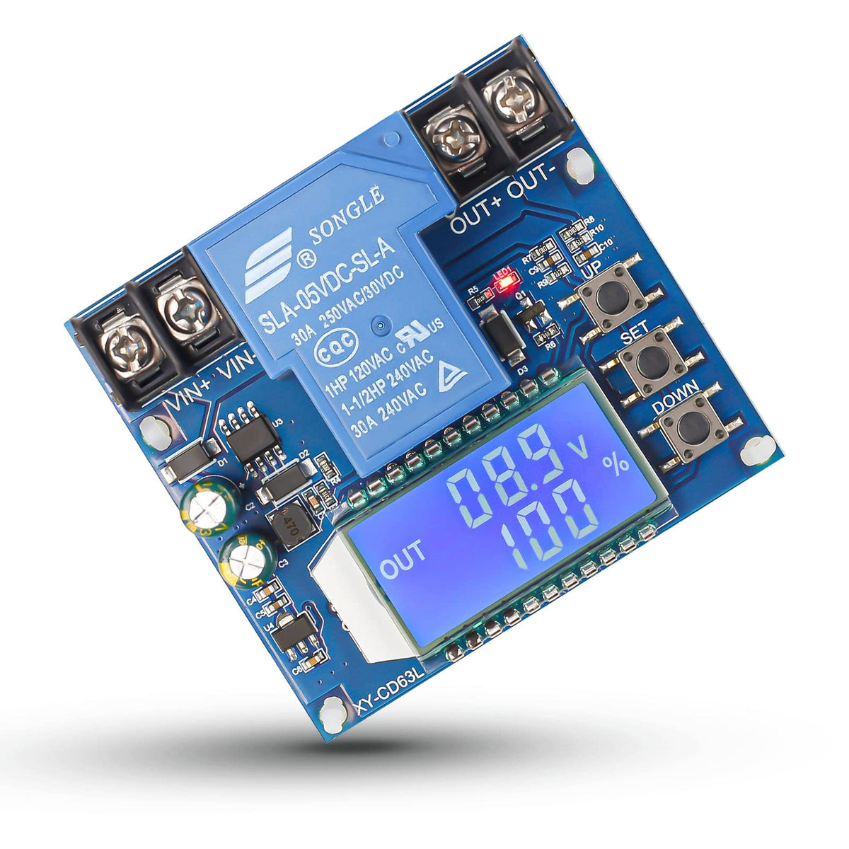 IS ICSTATION low voltage disconnect LCD display shows voltage and remaining capacity for safe battery management.