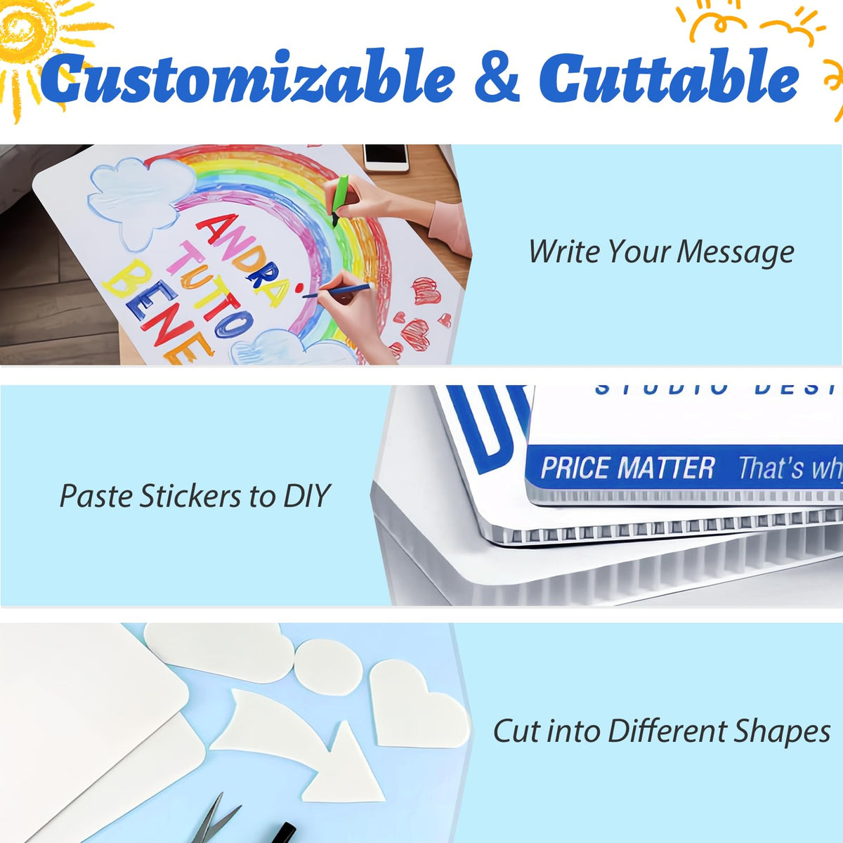 ISDGER corrugated plastic sign material is waterproof and durable.