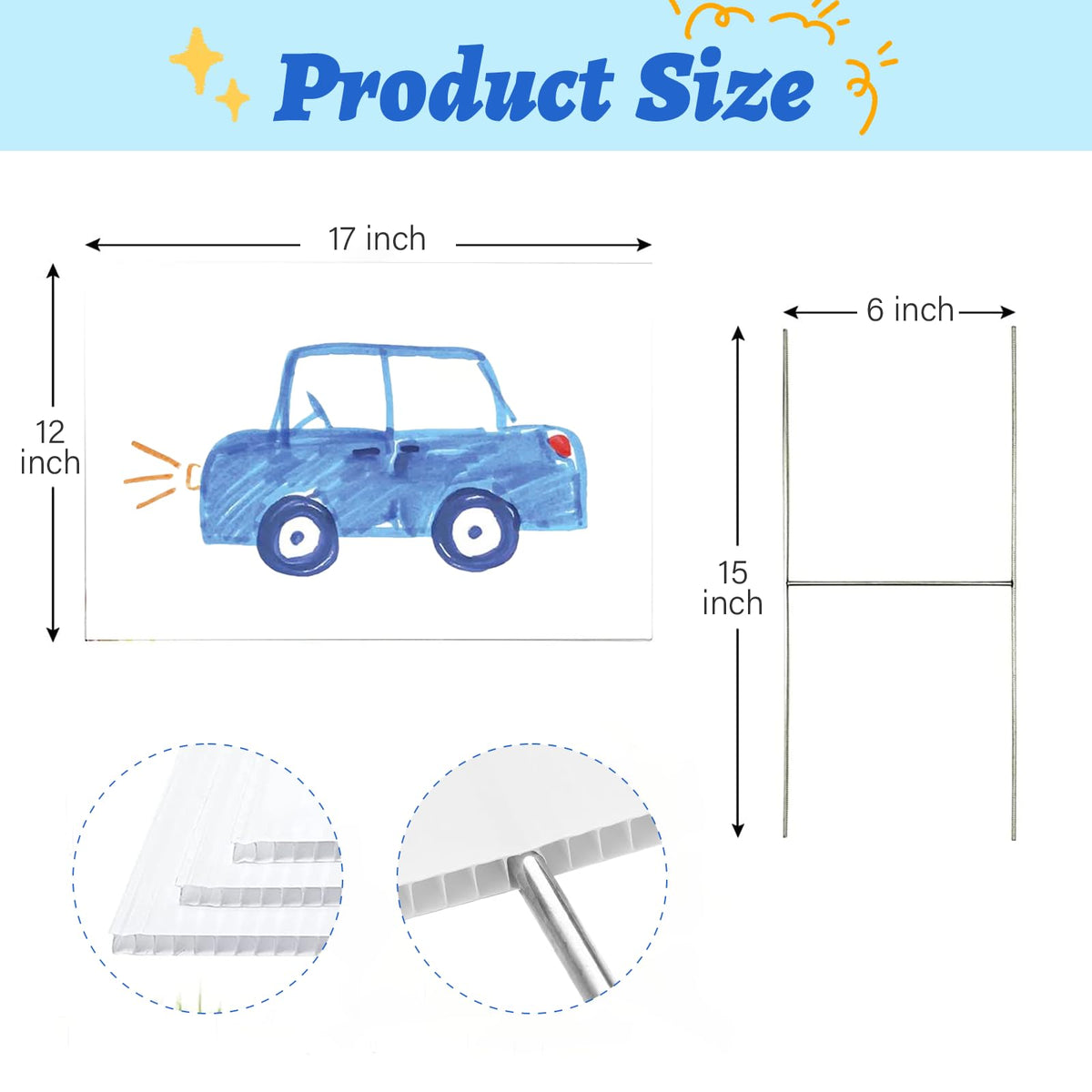 ISDGER H-stake set included for quick DIY sign installation.