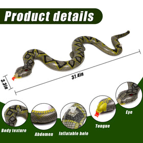 iShyan inflatable snake with realistic pattern for lifelike poolside prank decor.
