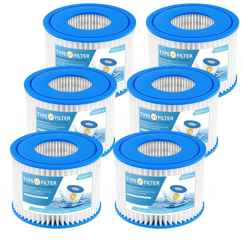isinlive Type VI spa filter pack keeps water crystal clear and easy to maintain.