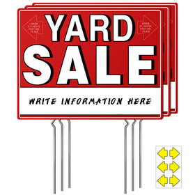 ISIYHCC yard sale signs with stakes boost visibility from all directions