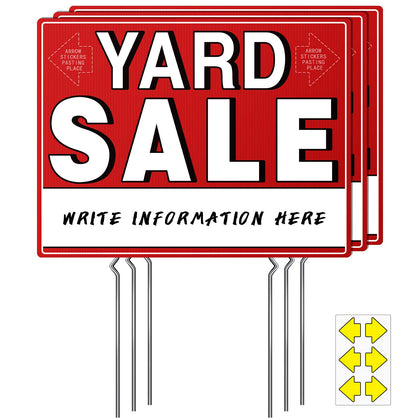 ISIYHCC yard sale signs with stakes boost visibility from all directions